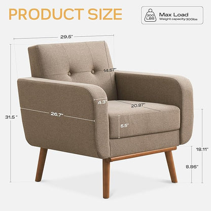 HUIMO Living Room Set, Button Tufted Living Room Furniture Sets, Upholstered Modern Couch Set with Solid Frame, Deep Seat Sofa Set for Living Room, Office (Brown, 2 Piece Set-loveseat+Chair)