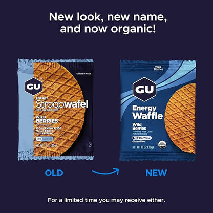 GU Energy Stroopwafel Wild Berry Sports Nutrition Waffle, Caffeine-Free, Gluten-Free, and Kosher dairy On-the-Go Energy for Any Workout, 16 Count