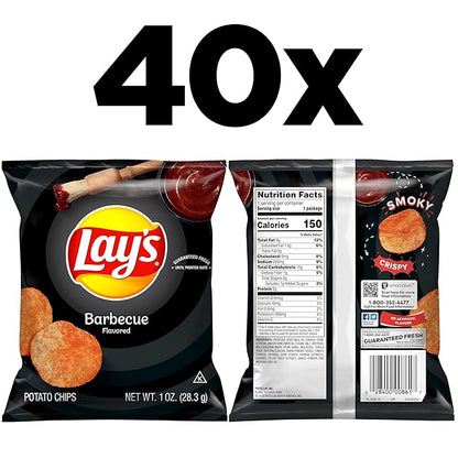 Lay's Barbecue Flavored Potato Chips, 1 oz Bags, (40 Pack) (Packaging and Formula May Vary)