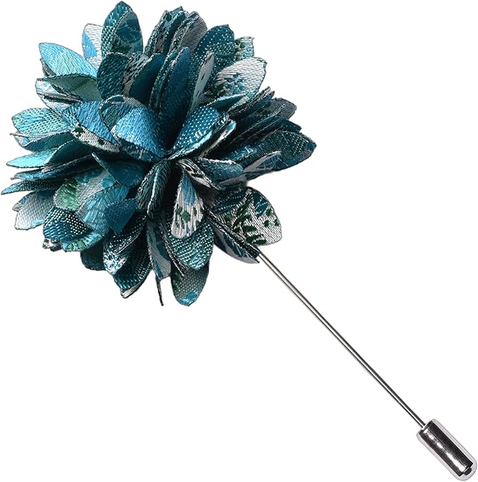GUSLESON 3.15"（8cm） Mens Floral Tie and Lapel Pin Necktie Hankerchief Cufflinks Set for Men