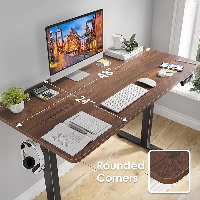 STARY Electric Standing Desk Adjustable Height Sit Stand Home Office Desk with Splice Board