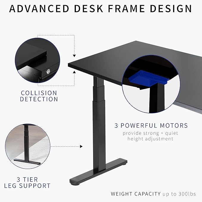 VIVO Electric 78 x 55 inch Square Corner Memory L Shaped Stand Up Desk, White Table Top, White Frame, Corner Height Adjustable Workstation, 3E-S Series, DESK-KIT-3E5SW