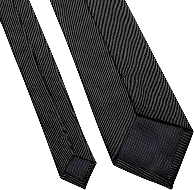 DecTwig Men's Ties Solid Color Formal Neckties 3.15" (8CM) Black Ties For Men