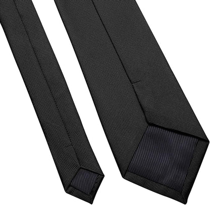 DecTwig Men's Ties Solid Color Formal Neckties 3.15" (8CM) Black Ties For Men