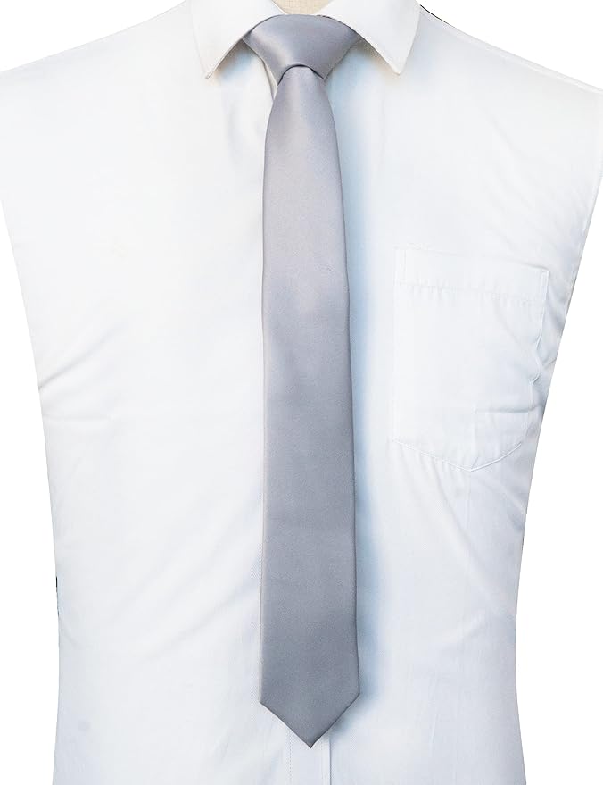 RBOCOTT 2.4“ Solid Color Skinny Tie Business Wedding Necktie for Men(6cm)