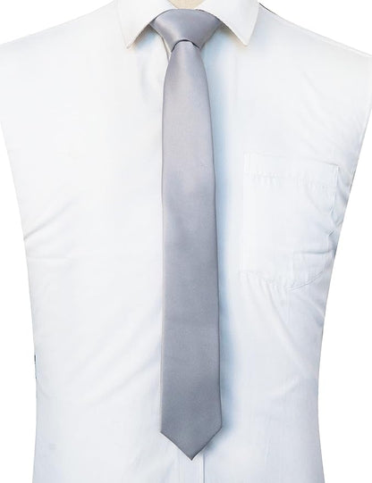 RBOCOTT 2.4“ Solid Color Skinny Tie Business Wedding Necktie for Men(6cm)