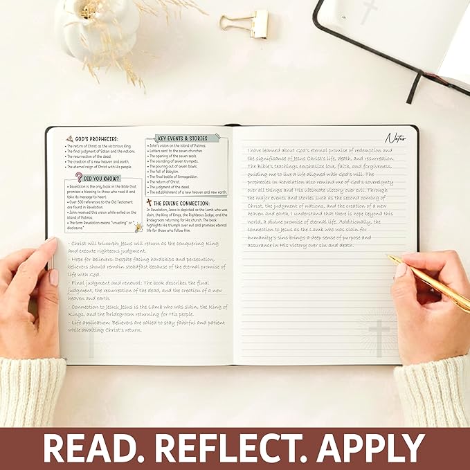 Bible Study Guide for Women & Men – Beginner-Friendly Study of All 66 Books with Life Application & Reflection Notes | Premium Lay-Flat Hardcover Devotional Journal