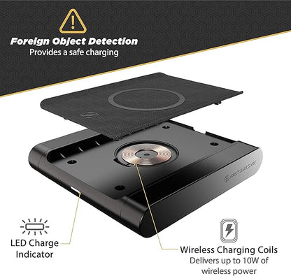 Scosche BLKIT5-SP0 BaseLynx Qi-Certified Modular Customizable Wireless Charging Station Compatible with All Qi, Power Delivery 3.0, Standard USB-C & USB-A Devices