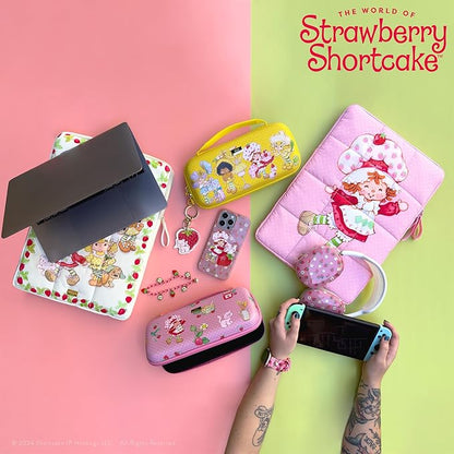 Sonix | Puffy Laptop Sleeve | 15-16 Inch, Quilted Pillow Puffer Laptop Carrying Case, Computer Sleeve | Strawberry Shortcake Vintage