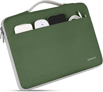 DOMISO 14 inch Laptop Case Sleeve Protective Cover Compatible with 15 inch MacBook Air M4 M3 M2,MacBook Pro,14-15 inch HP Dell ASUS Lenovo Chromebook,Waterproof Computer Cases Bag,Avocado Green