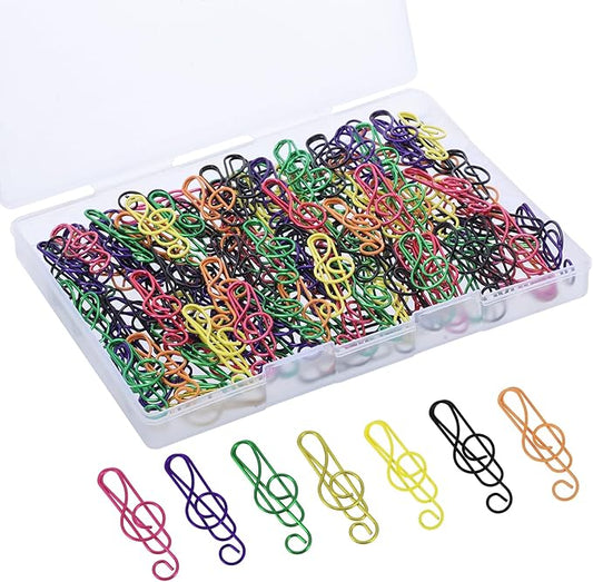 SUMAJU 150 Pcs Music Paper Clips, Music Teacher Gifts Music Gifts for Women Colorful Paper Clip Metal Musical Notes Clips Bookmark Clip for School Supplies