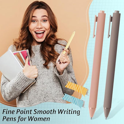 Crtiin 50 Pcs Gel Ink Pens Bulk, Black Ink 0.5mm Fine Point Retractable Pen Smooth Writing Office School Supplies for Teacher Server Operation Christmas Charity Donation Thanksgiving (Pastel Colors)