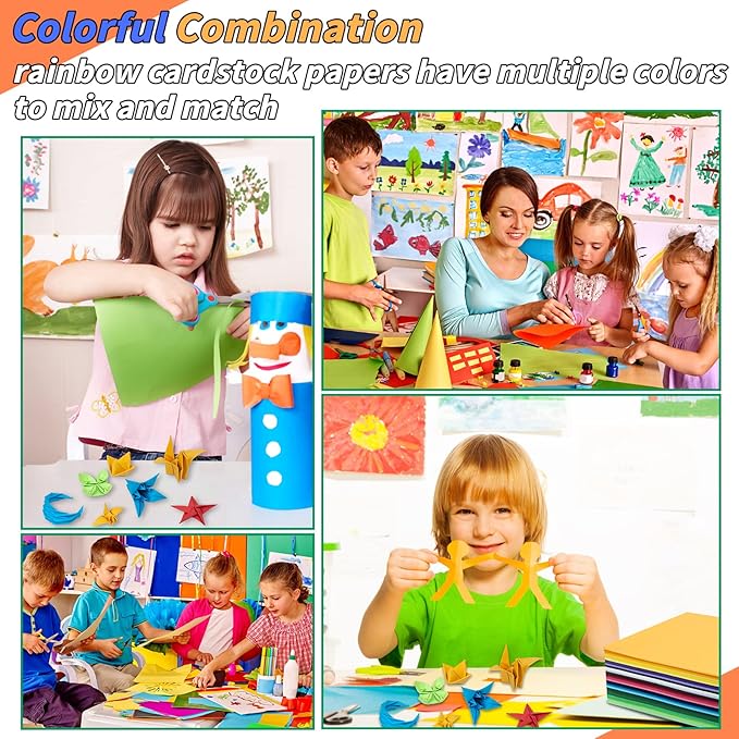 300 Sheets Lightweight Construction Paper, 8.5” x 11” Colored Art Cardstock, 120gsm 32lb 30 Colors Card Stock Printer Paper Scrapbooking Supplies for Kids Scrapbook School Office Printing DIY Craft