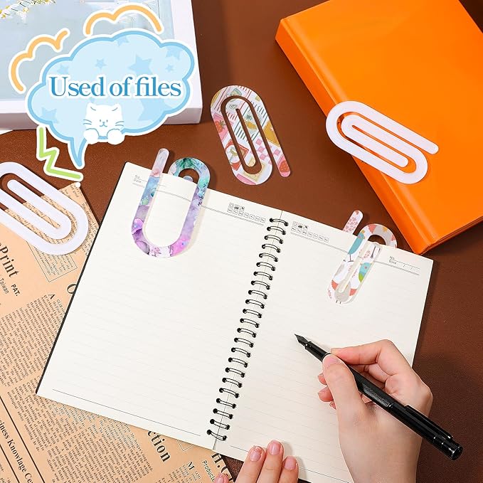 36 Pcs Sublimation Blanks Acrylic Paper Clips, 4" x 2" Jumbo Sublimation Paperclips Blanks Large Personalized Paper Clips for Heat Transfer Crafts Bookmarks Office Gifts DIY Supplies