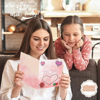 Card Making Kits For Adults And Kids- 24 Blank Greeting Cards And Envelopes With Supplies And Stamp Set- Giftable DIY Greeting Card Set- Happy Birthday Holiday Baby Shower Congratulations Thank You