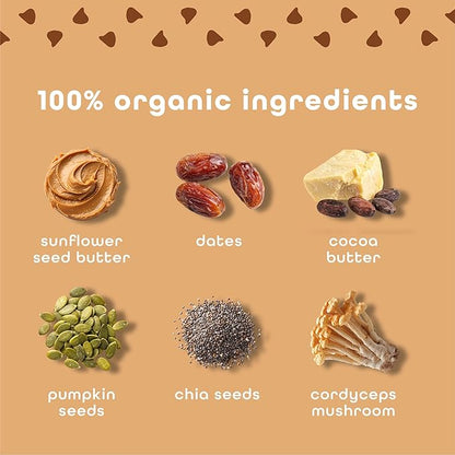 Feel Vegan Protein Bars | Cookie Dough | Keto | Gluten Free | Organic | Cordyceps | 15g Protein | Low Carb | Dairy Free | Grain Free | Nut Free | Soy Free | Non GMO - 10 Pack