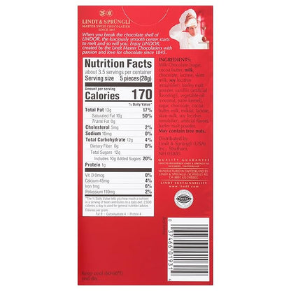 Lindt LINDOR Milk Chocolate Truffle Bar, Chocolate Candy Bar with Smooth Center, 3.5 oz.