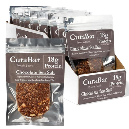 CuraBar Protein Bars – Chocolate Sea Salt, 17g Protein, Low Carb, Gluten Free, Dairy Free, Healthy Snack, Seed Oil Free, No Artificial Ingredients, 12 Count