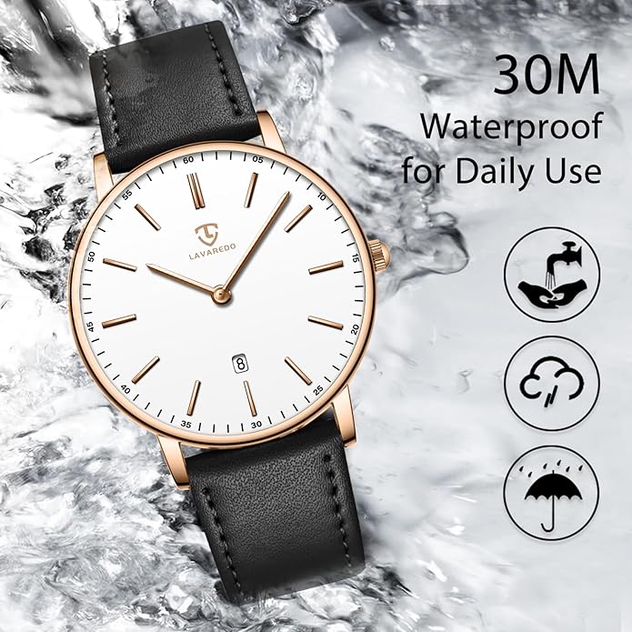 BEN NEVIS Watch, Mens Watch, Minimalist Fashion Simple Wrist Watch Analog Date with Leather Strap