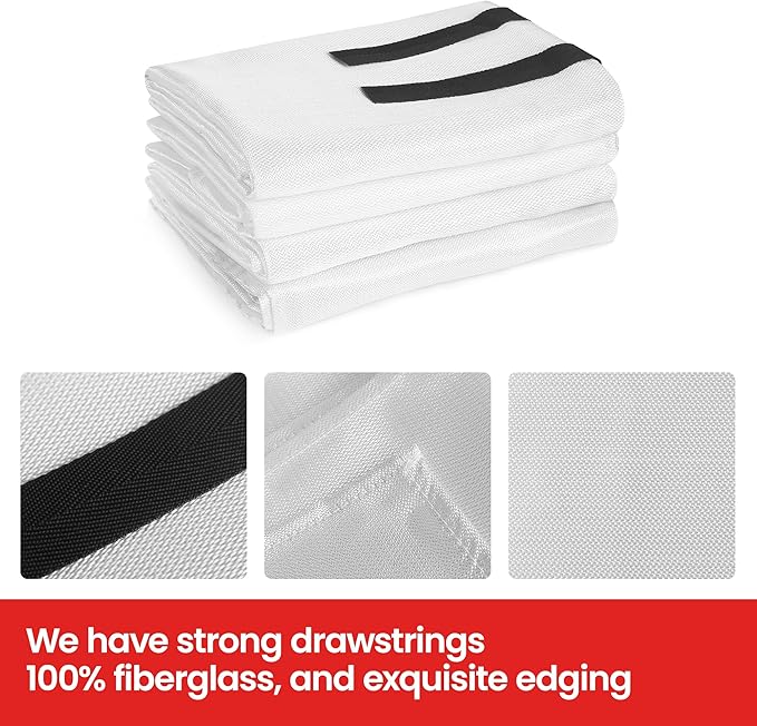 Fire Blanket - 4 Pack 40" x 40" Emergency Fire Blanket for Kitchen and Home,Fireplace,School,Warehouse,Grill