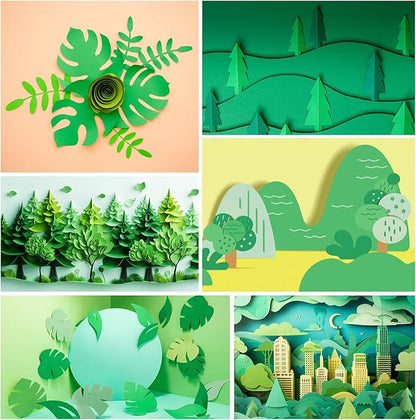 100 Sheets Green Colored Cardstock Thick Paper, 5 Colors Assorted Blue Colored Card Stock Paper 65lb/180gsm Perfect for Festive Decor DIY Greeting Cards Arts and Crafts