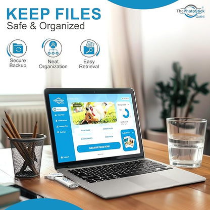 ThePhotoStick® Omni 32GB + Protective Case | Secure Photo & Video Backup and Transfer | Digital File Organization | USB & Multiport Connection for Phones, Tablets and Computers | Water Resistant Case
