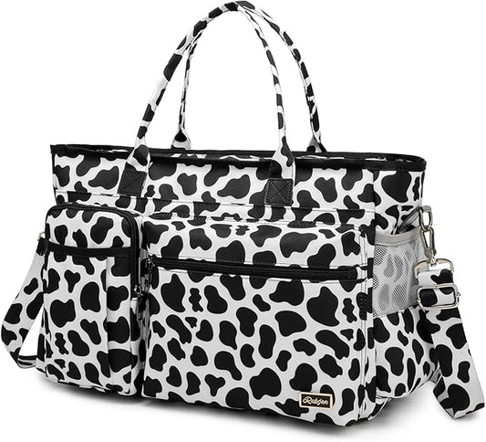 Rabjen Nurse Tote Bag for Work with Padded 15.6” Laptop Sleeve, Medical Supplies Shoulder Bag for Home Health Care
