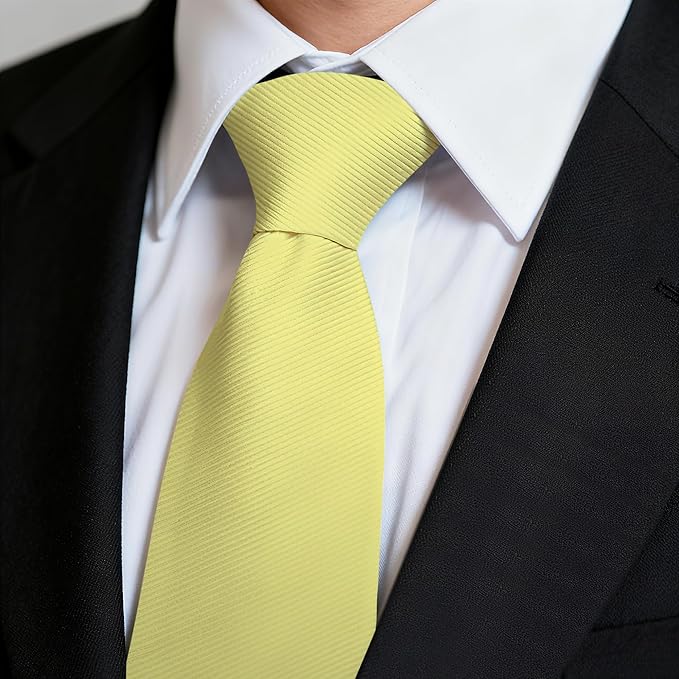 Fineknot Black Ties for Men, Formal Neckties for Men, Solid Color Mens Ties for Business, Wedding, Party, Mens Neck Tie