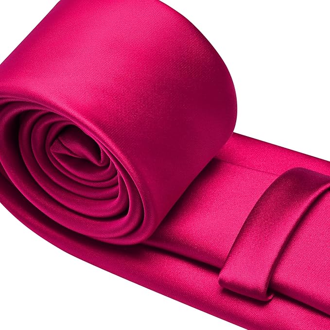 Branduce 3.15"（8cm） Mens Solid Satin Tie Pure Color Necktie for Business and Wedding + Gift Box