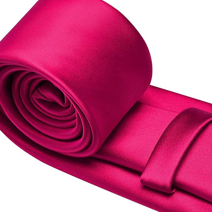 Branduce 3.15"（8cm） Mens Solid Satin Tie Pure Color Necktie for Business and Wedding + Gift Box