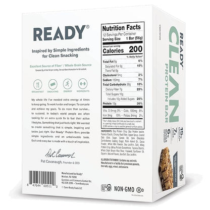 Ready® Protein Bars – High-Protein Snack with 15g Whey Protein, With Flaxseeds and Omega-3s for Sustained Energy, Supports Lean Muscle and Recovery, No Artificial Sweeteners – Dark Chocolate Sea Salt, 12-Pack