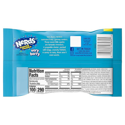 Nerds Gummy Clusters Candy, Very Berry, 3 Ounce (Pack of 24)