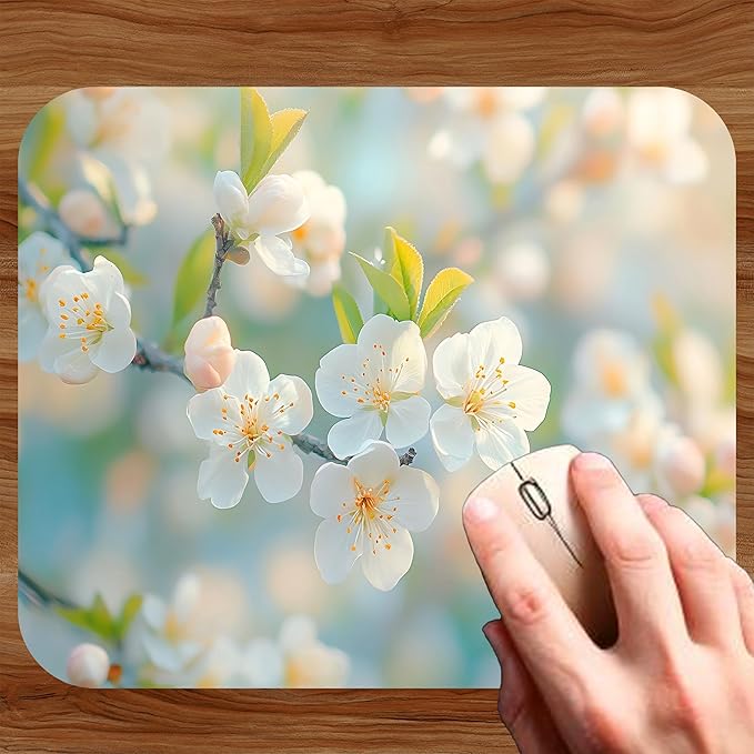Spring Season Mouse Pad Mat Mousepad for Desk Computer Laptop PC Gaming Home or Office Gift (Bloom MP86)