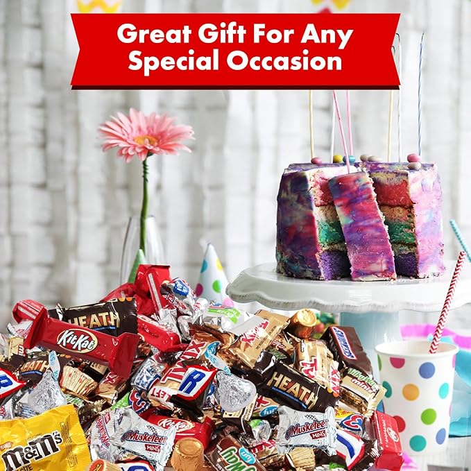 Chocolate Candy Variety Pack, Bulk Chocolate Individually Wrapped Candy, Mini Chocolate Candy Variety Pack, Ideal, Perfect for Parties, Office Treats, and Holiday Celebrations (3 Pound)