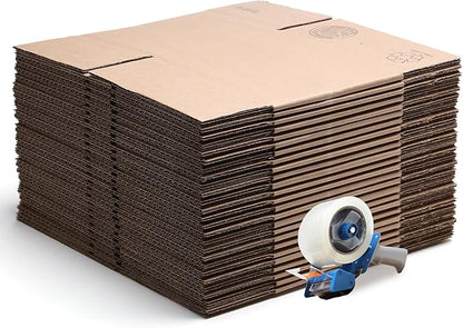 The Boxery 12"x12"x6" Brown/Kraft Corrugated Cardboard Shipping Boxes 25-Pack | Mailing, Packing, Moving & Storage for Business/Home – Durable - Eco-Friendly, Recyclable - Made in the USA