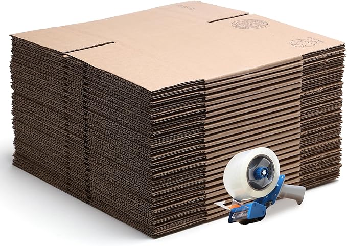 The Boxery 12"x12"x6" Brown/Kraft Corrugated Cardboard Shipping Boxes 25-Pack | Mailing, Packing, Moving & Storage for Business/Home – Durable - Eco-Friendly, Recyclable - Made in the USA
