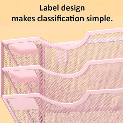 Kuntine.B Wall File Organizer Office Hanging Magazine Holder Wall File Organizer for Office Home (Pink, 3 Tier)