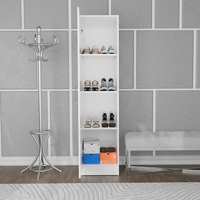 Kappesberg Santa Fe 1-Door Tall Cabinet with Shelves – Space-Saving Storage for Laundry, Kitchen, Office or Bedroom – 59" H