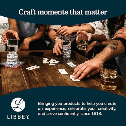 Libbey Flare Rocks, Glass Tumbler Set, Stylish Lead-Free Drinking Glasses Set of 16, Dishwasher-Safe Glass Cups Set for Daily Use and Parties