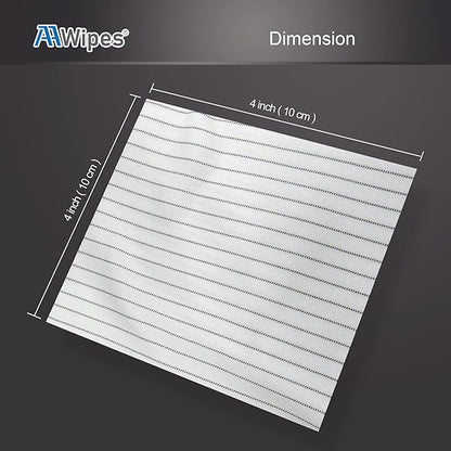 AAWipes Anti-Static Cleanroom Wipe Cloths (4"x4", Pack of 400) - Safe Electrostatic Discharge (ESD) Polyester Wiper Special ESD-Safer Wiper Cloths Lint Free Static Dissipative Wipers (CE16004)