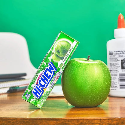 HI-CHEW Green Apple Sticks, 15-Pack, Soft & Chewy Candy, 1.76oz Each, Bulk Candy Individually Wrapped - Made with Immensely Juicy Fruity Flavors