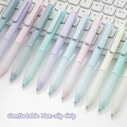 Gel Pens Black Ink Fine Point 0.5mm Retractable Cute Pen for Smooth Writing School Office Supplies (Silver 12-count)