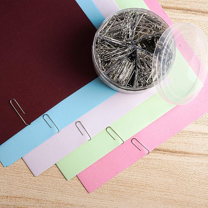 650 PCS Paper Clips Assorted Sizes, Small Medium and Large (1.1", 1.3" & 2"), Paperclips for Office, School, Home Supplies-Silver