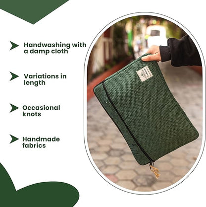 Green Laptop Sleeve – Durable 14-Inch Laptop Cover with Zipper, Lightweight Water-Resistant Case for Travel & Work
