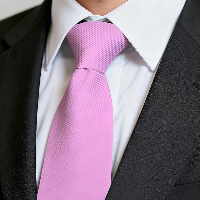Fineknot Black Ties for Men, Formal Neckties for Men, Solid Color Mens Ties for Business, Wedding, Party, Mens Neck Tie