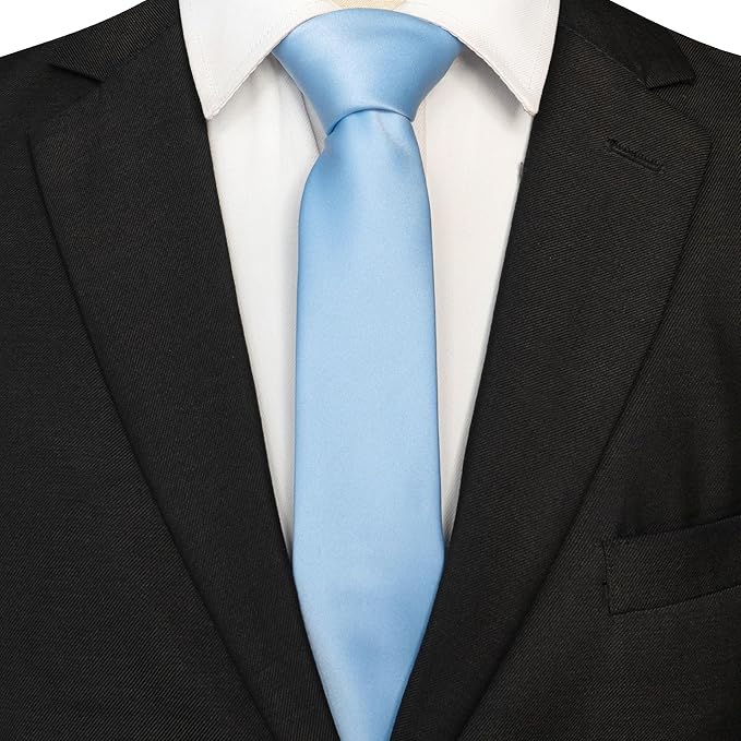 RBOCOTT 2.4“ Solid Color Skinny Tie Business Wedding Necktie for Men(6cm)