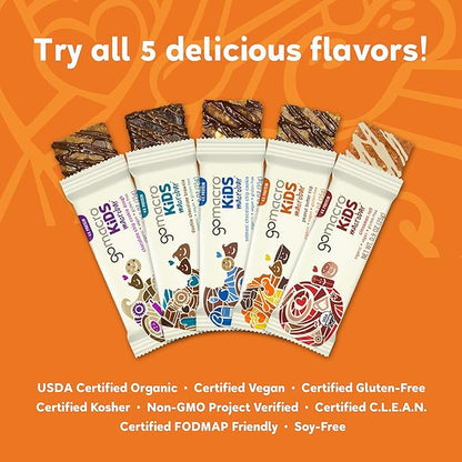 GoMacro Kids MacroBar Organic Vegan Snack Bars – Peanut Butter Cup & Oatmeal Chocolate Chip Cookie (0.90 Ounce Bars, 7 Count) (Pack of 2)