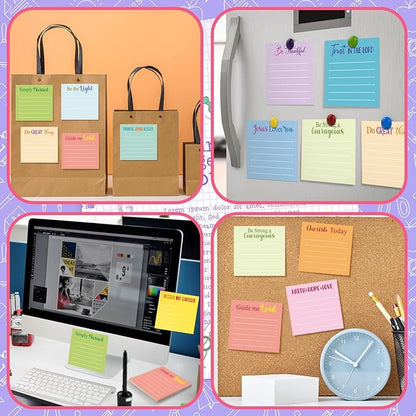 Yinder 24 Pcs Inspirational Sticky Notes Christmas Stocking Stuffers Motivational Sticky Notes Pad Employee Appreciation Gift Bulk for Teacher Nurse Coworker Office 3 x 3'' (Bible,Light Color)