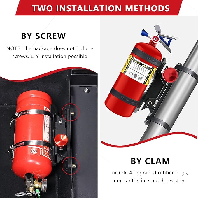 Car Fire Extinguisher Mount Bracket Aluminum Quick Release Roll Bar Fire Extinguisher Holder Mount Universal for Jeep Truck UTV ATV Semi