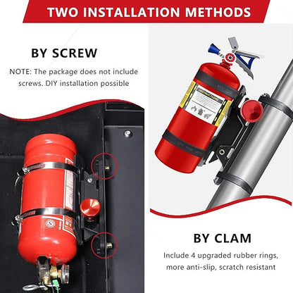 Car Fire Extinguisher Mount Bracket Aluminum Quick Release Roll Bar Fire Extinguisher Holder Mount Universal for Jeep Truck UTV ATV Semi